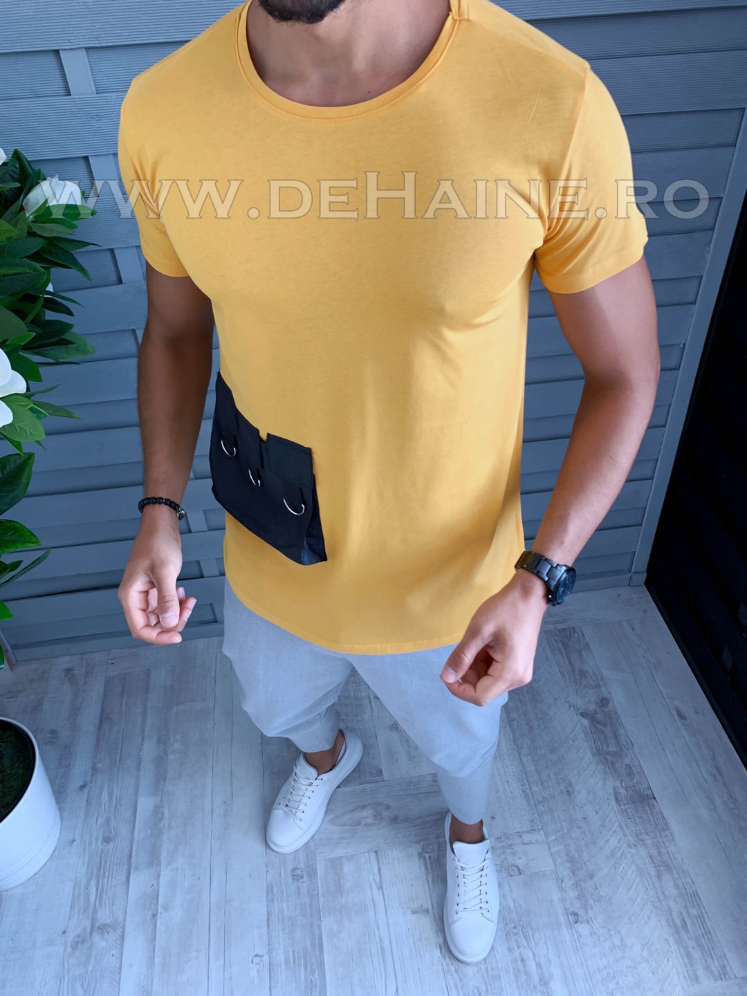 Tricou barbati galben slim fit vagabond b1949 p11-4*